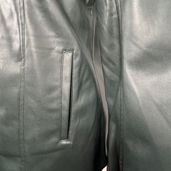 NWT Blank NYC Dark Green, Faux Leather, Snap Closure Button Down (XS) - Picture 4 of 9